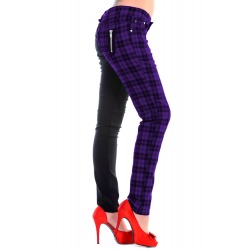 Womens Black/Purple Jeans Stretch