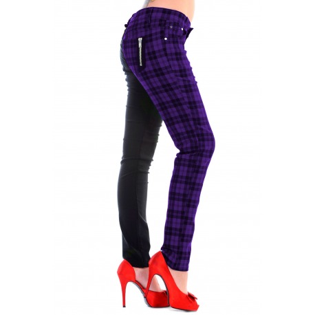 Womens Black/Purple Jeans Stretch