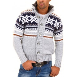 Mens Cardigan Rune Grey